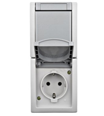 Kombination EIN/AUS Schalter-Steckdose, Steckklemmen, IP54