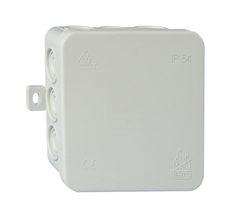 AP-K-Abzweigdose 85x85xt40mm, Schneideinführung-IP54 grau