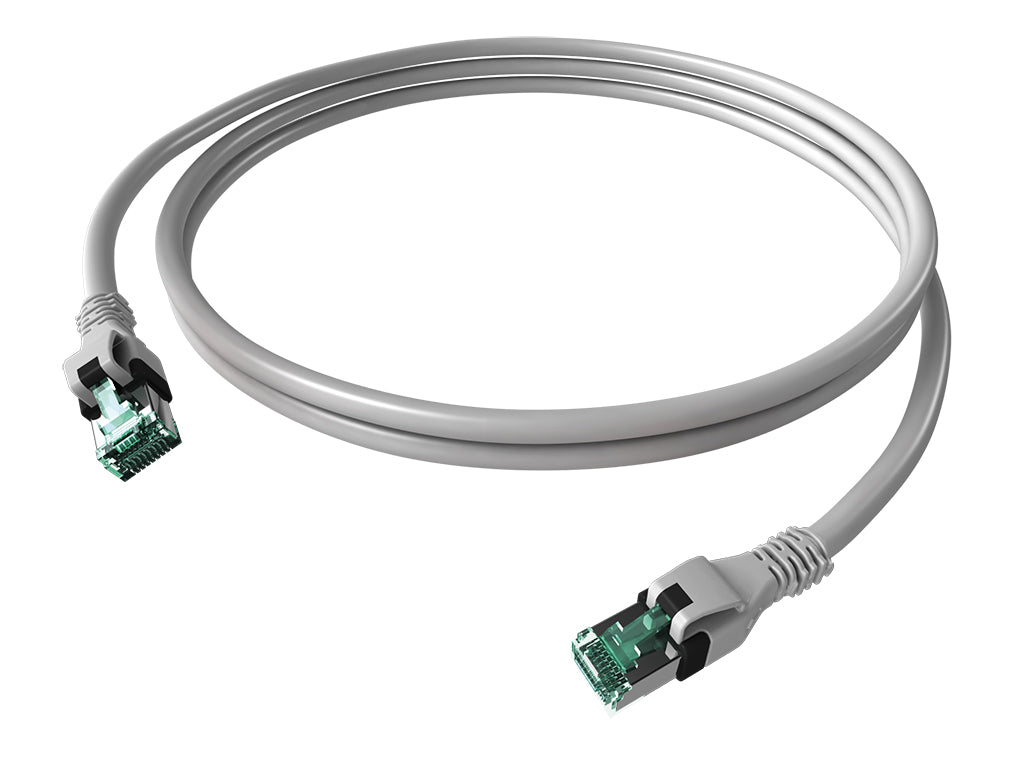 DualBoot PushPull Patchkabel, Cat.6a, geschirmt, grau, 7,5m