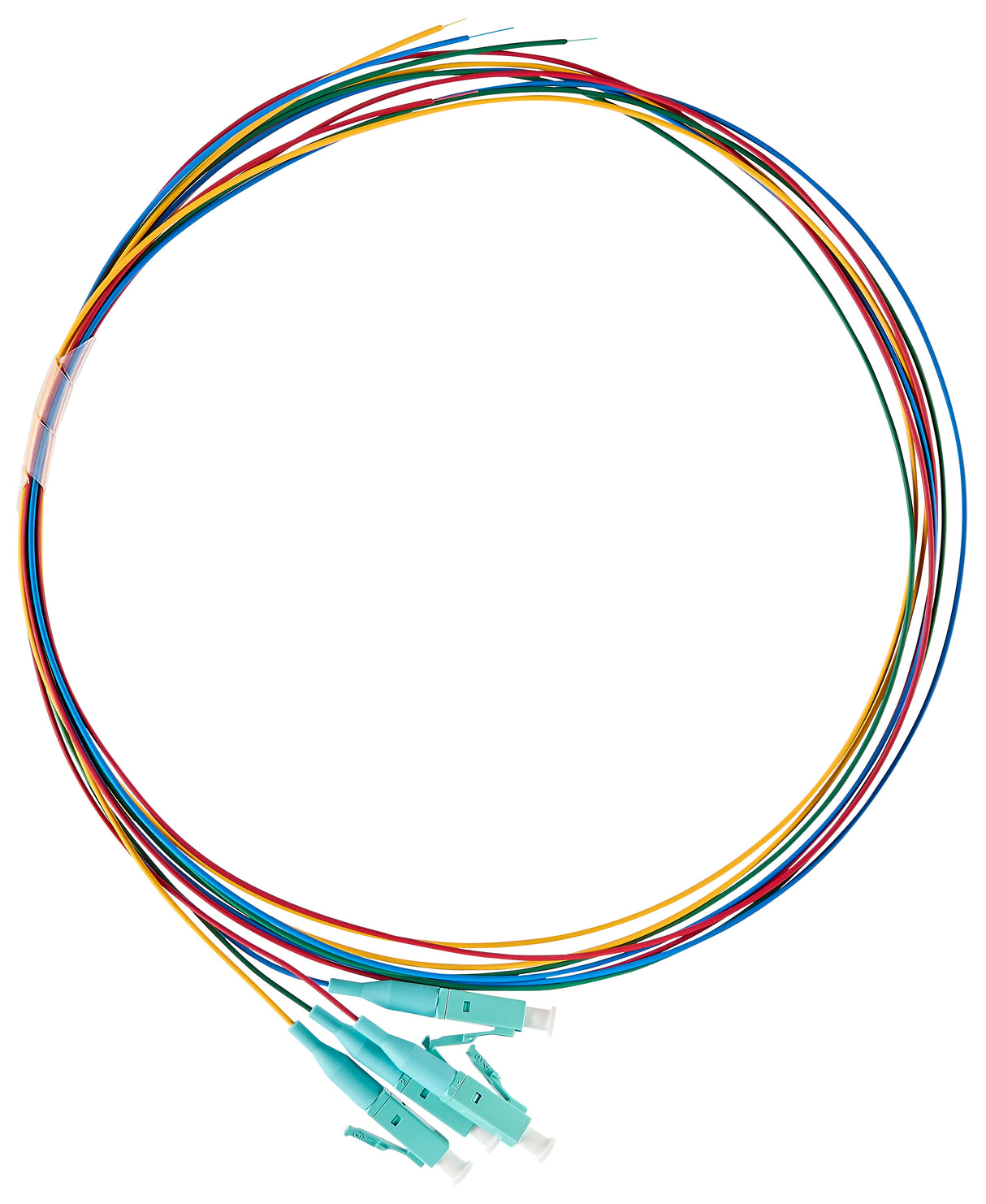 FTTH LWL Pigtail LC/UPC, 50/125µm OM3, 1,0m, 4 Stk