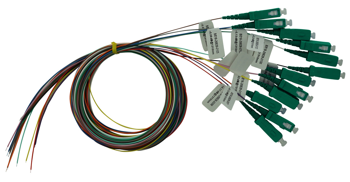 LWL Pigtail SC/APC, 9/125µm OS2, 2m, 12Stk, Klasse B, färbig