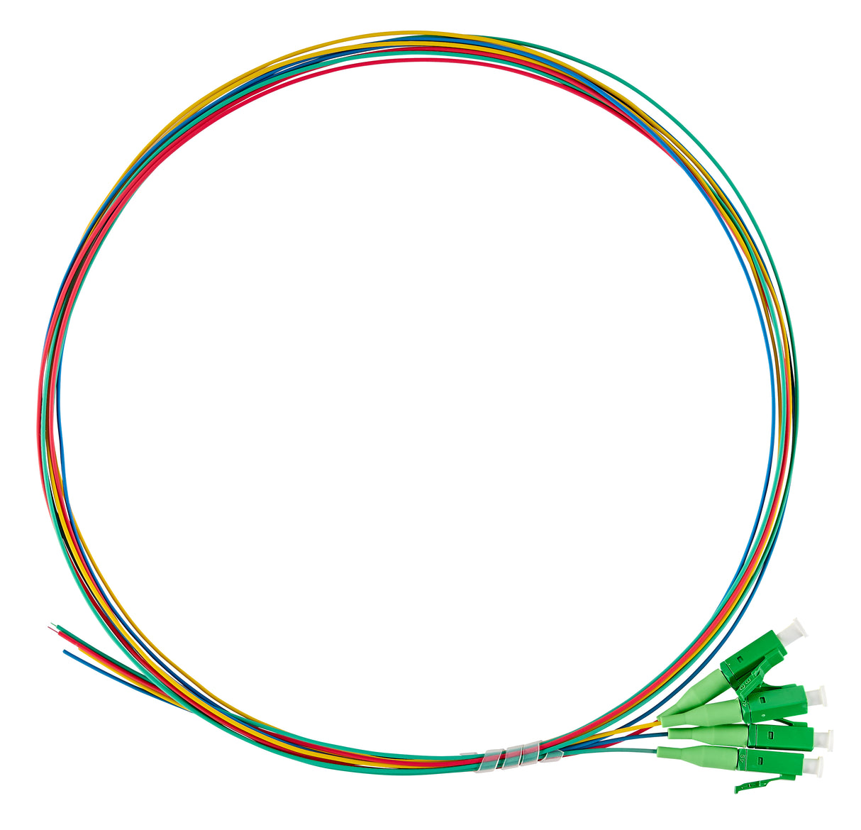 FTTH LWL Pigtail LC/APC 8°, 9/125µm OS2 G657.A2, 1,0m, 4 Stk