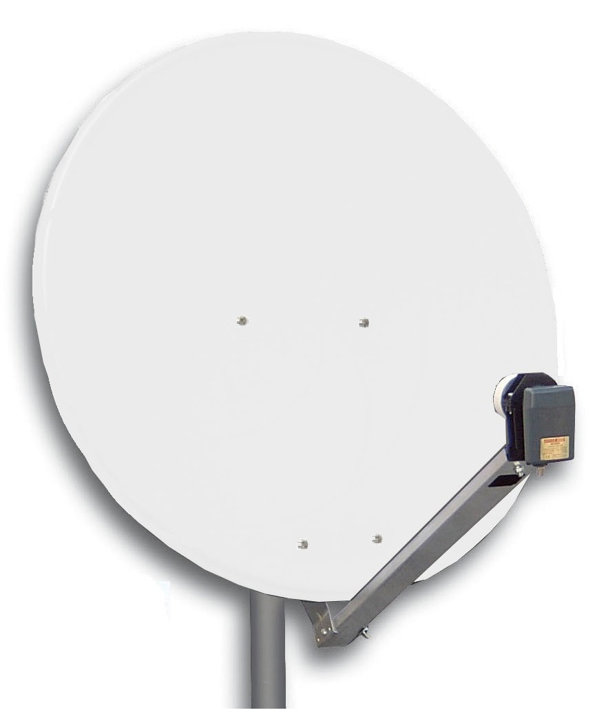 SAT Antenne 80/75cm, Alu, 39dB Gain, Arm klappbar, Weiß