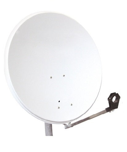 SAT Antenne 80/75cm, Stahl, 39dB Gain, Arm klappbar, Weiß