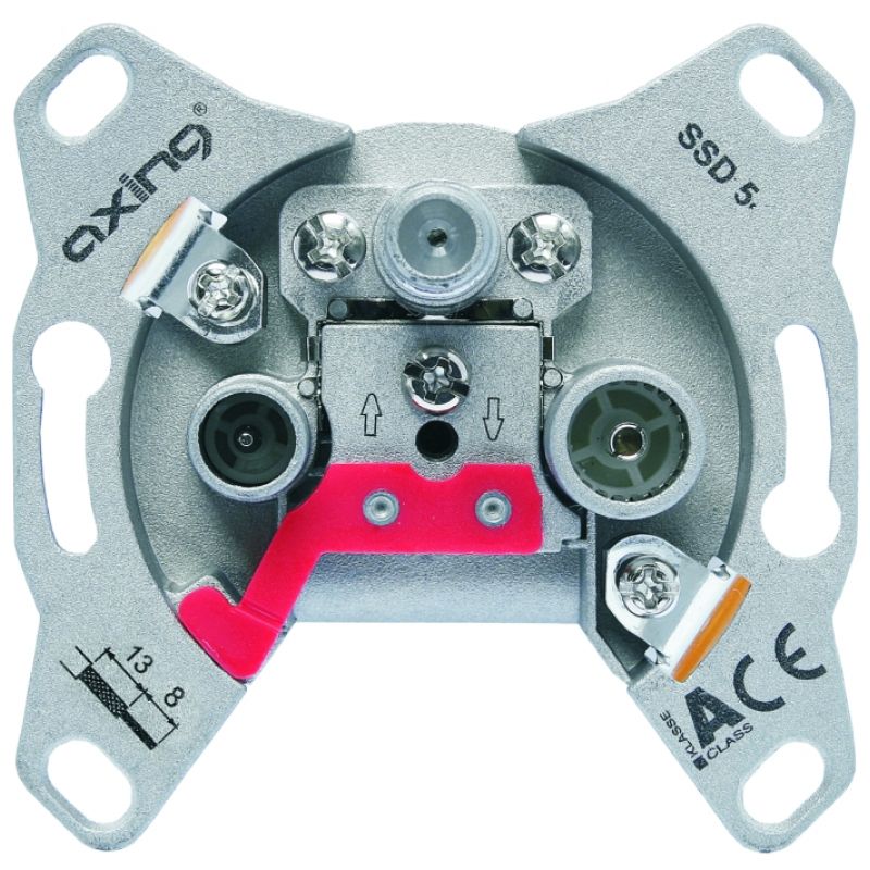 SAT Durchgangdose 3Loch,Radio/TV/SAT,Cl.A,18dB,o.R.,SSD 5-18