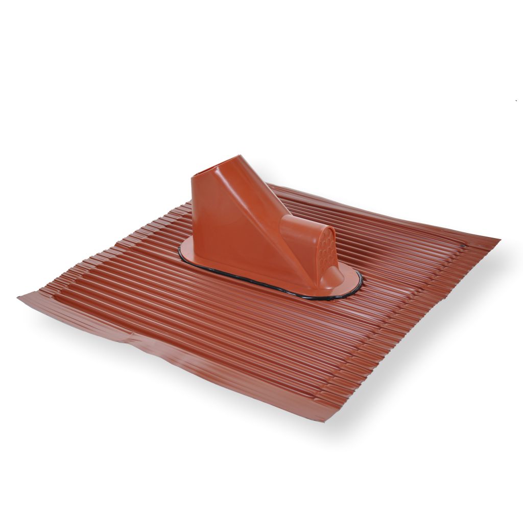 SAT Dachziegel mit Kabeleinf., 45x50cm, Mast:38-60mm,Alu,rot