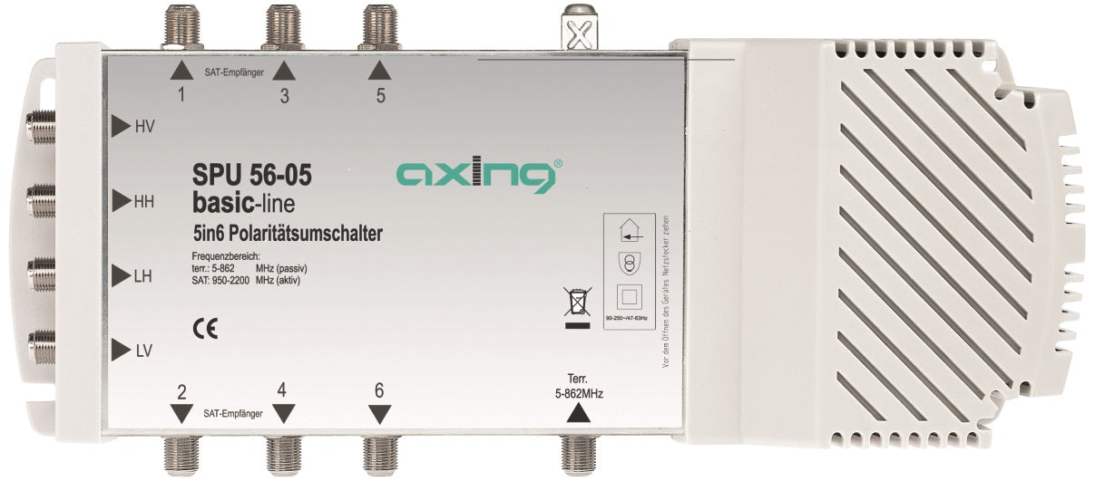 SAT Multischalter 5 in 6 für Quattro + Quad LNB,SPU 56-05