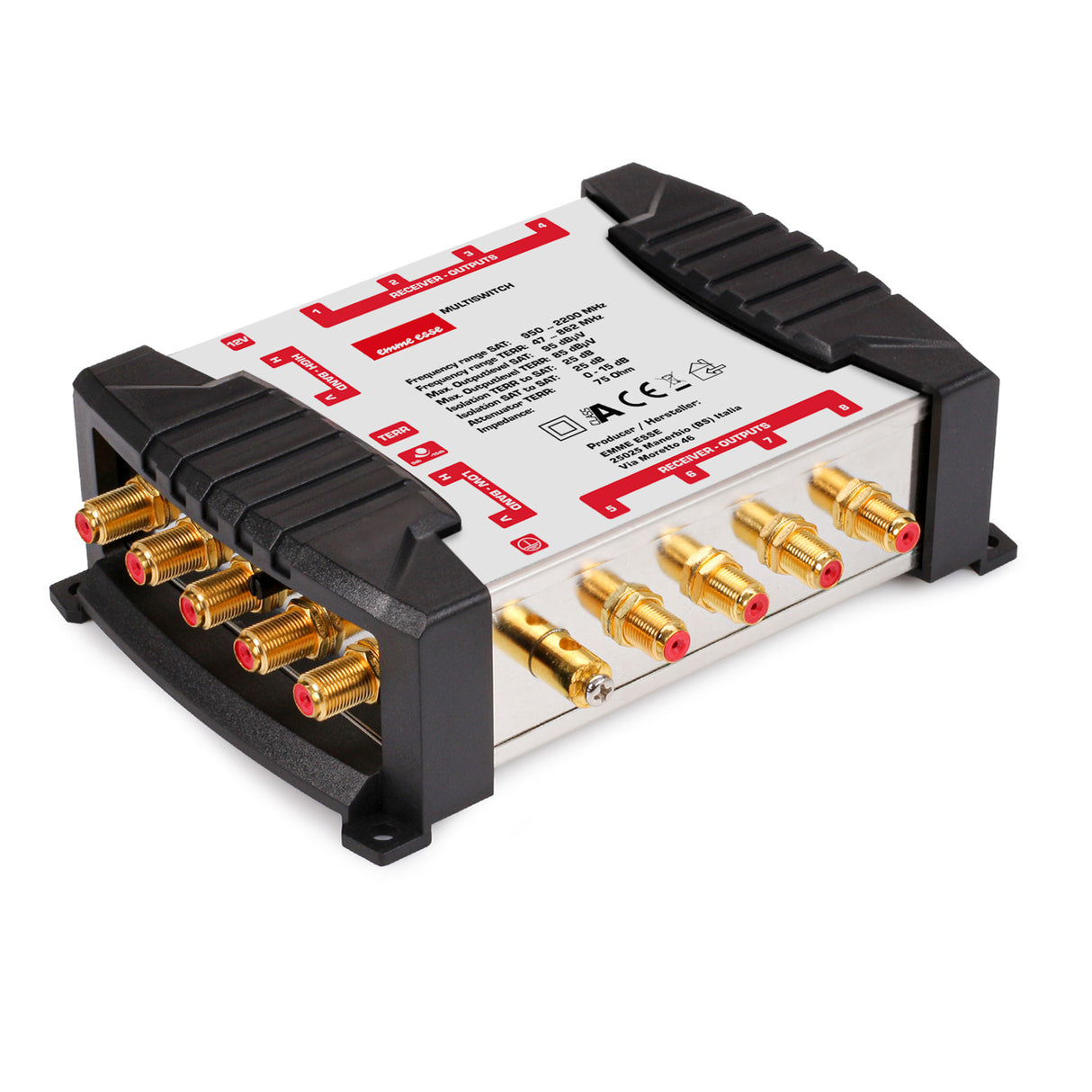 SAT Multischalter 5 in 8 für Quattro + Quad LNB
