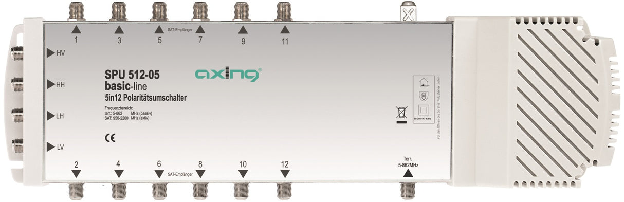 SAT Multischalter 5 in 12 für Quattro + Quad LNB,SPU 512-05