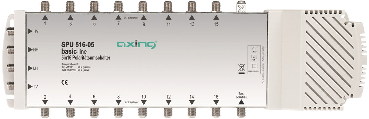 SAT Multischalter 5 in 16 für Quattro + Quad LNB,SPU 516-05