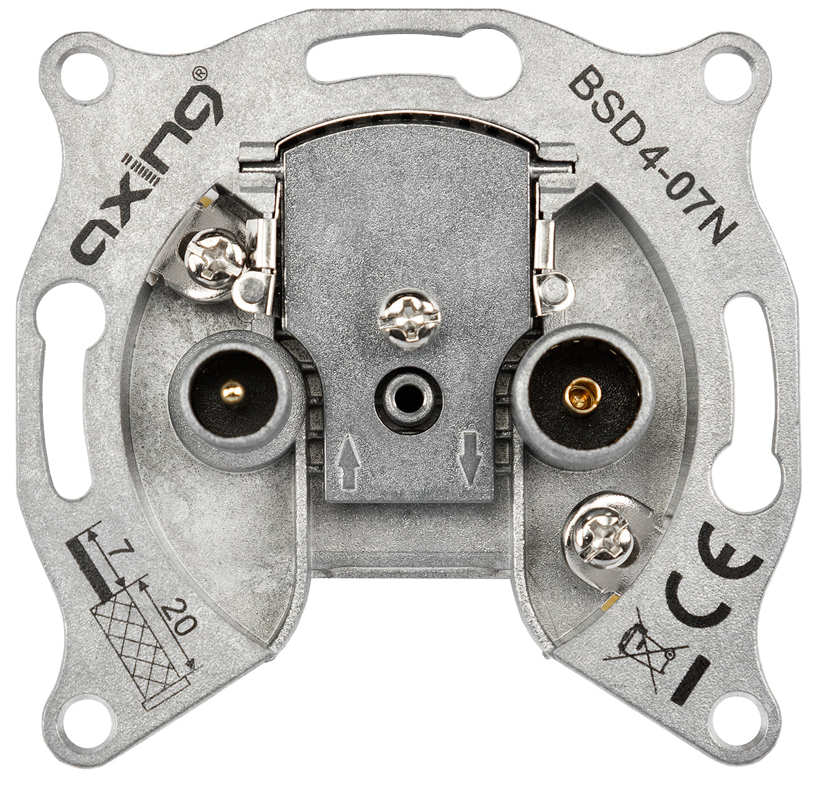 BK Durchgangsdose 2-Loch,Radio/CATV, 7dB, o.Rahmen,BSD 4-07N