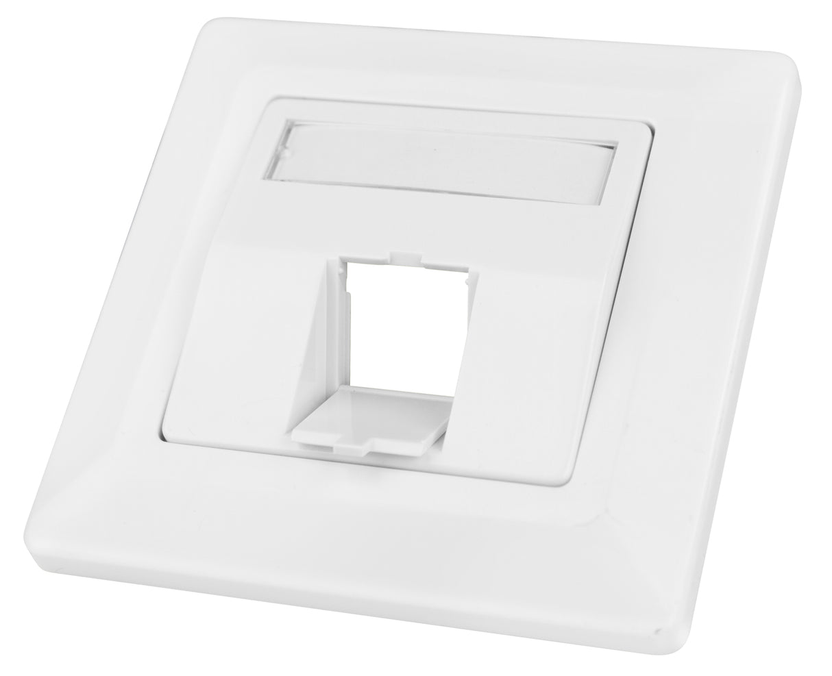 Datendose 80x80mm leer 1 Modul (SFA)(SFB), schräg, RAL9010