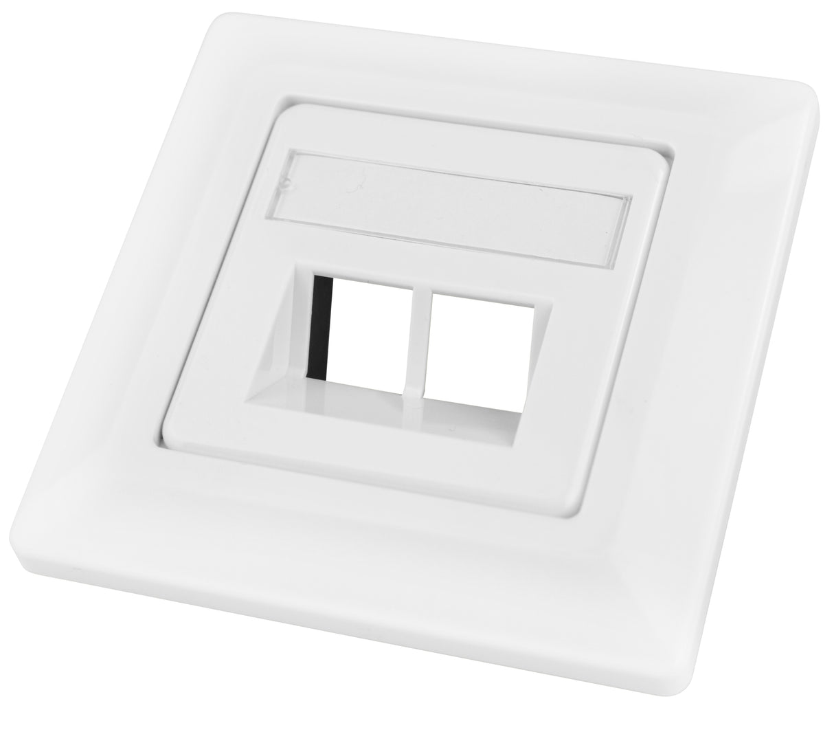 Datendose 80x80mm leer für 2 Module (SFB), schräg, RAL9010