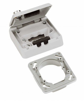 IP44 Datendose UP-Gehäuse leer, versperrbar, RAL7035