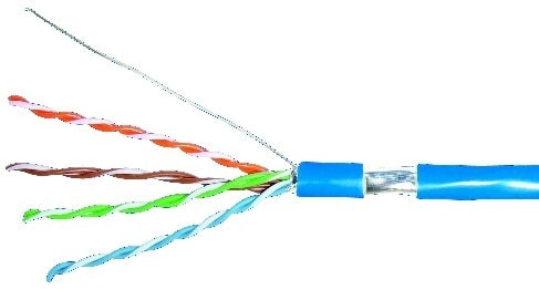 F/UTP Kabel Cat.5e, 4x2xAWG24/1, PVC, Eca, blau, Box 305m