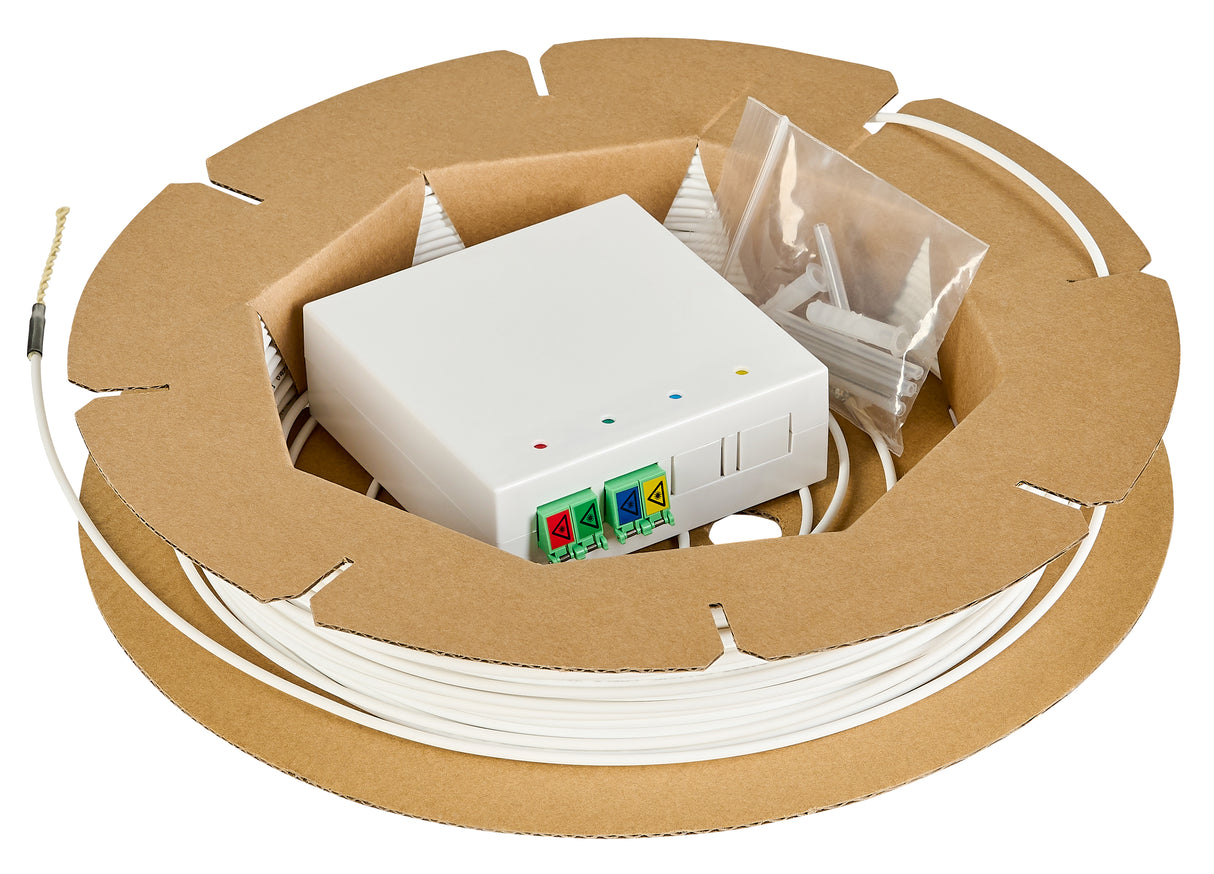 FTTH Rollerbox 50m, 4xLC/APC 8°, OS2 G657.A2,B2ca-s1a,d0,a1