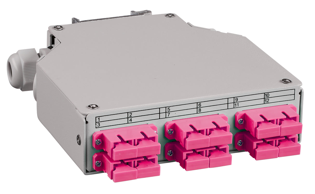 LWL Spleißbox für Hutschiene, 8 Fasern, SC 50/125µm OM4
