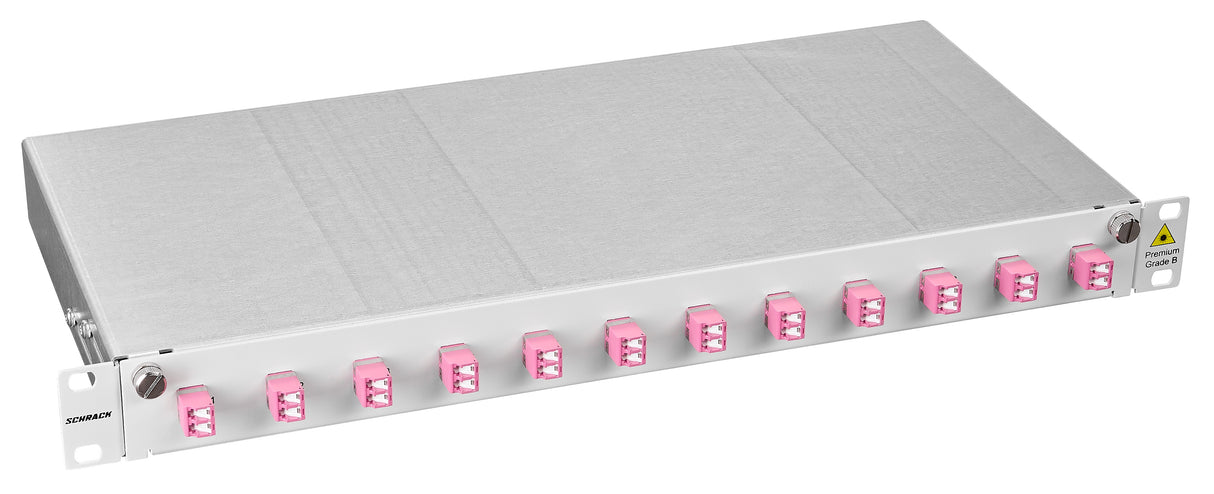 LWL Spleißbox, 8Fasern, LC,50/125µm OM4, 19", 1HE, Klasse B