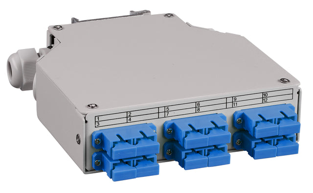 Foto: LWL Spleißbox für Hutschiene, 8 Fasern, SC, 9/125µm OS2