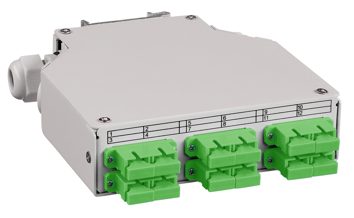 LWL Spleißbox für Hutschiene, 8 Fasern, SC/APC, 9/125µm OS2