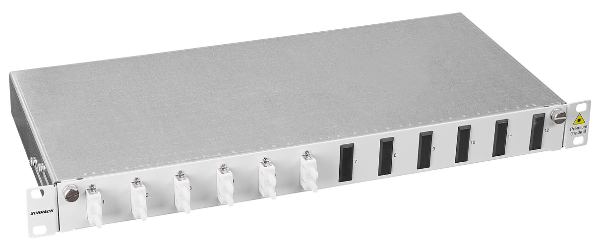 LWL Patchpanel 19", 1 HE, ausziehbar, für 16 Fasern, SC, MM