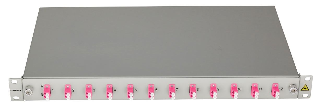 LWL Spleißbox, 24Fasern, LC 50/125µm OM4, 19", 1HE, Klasse C