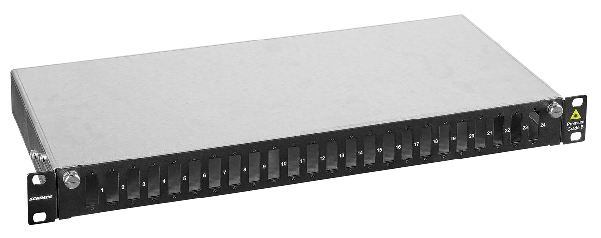 LWL Spleißbox leer für 24 SC-Duplex Kupplungen, 1HE, schwarz