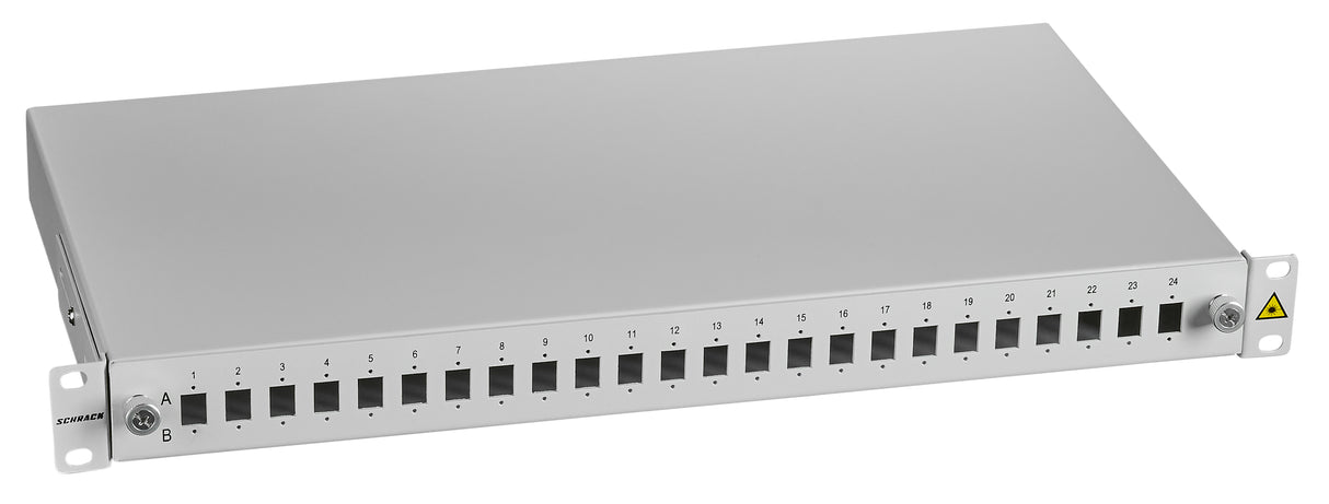 LWL Spleißbox leer für 24 LC-Duplex Kupplungen, 1HE, RAL7035