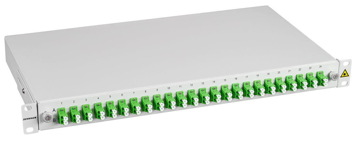 LWL Spleißbox, 48Fasern, LC/APC 9/125µm OS2,19",1HE,Klasse C