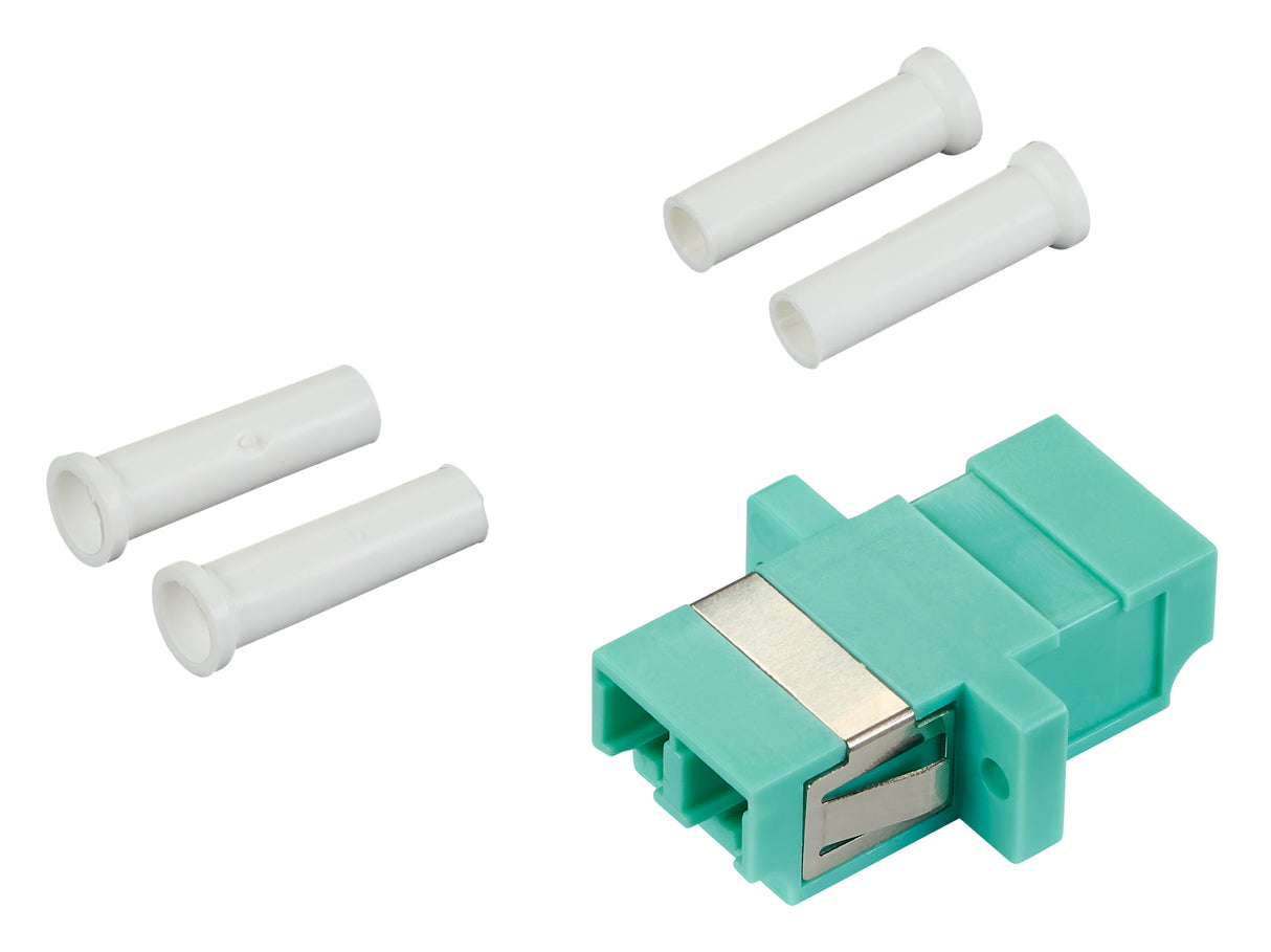 LWL Kupplung LC-Duplex, Kunststoff, OM3, Keramik, Flansch