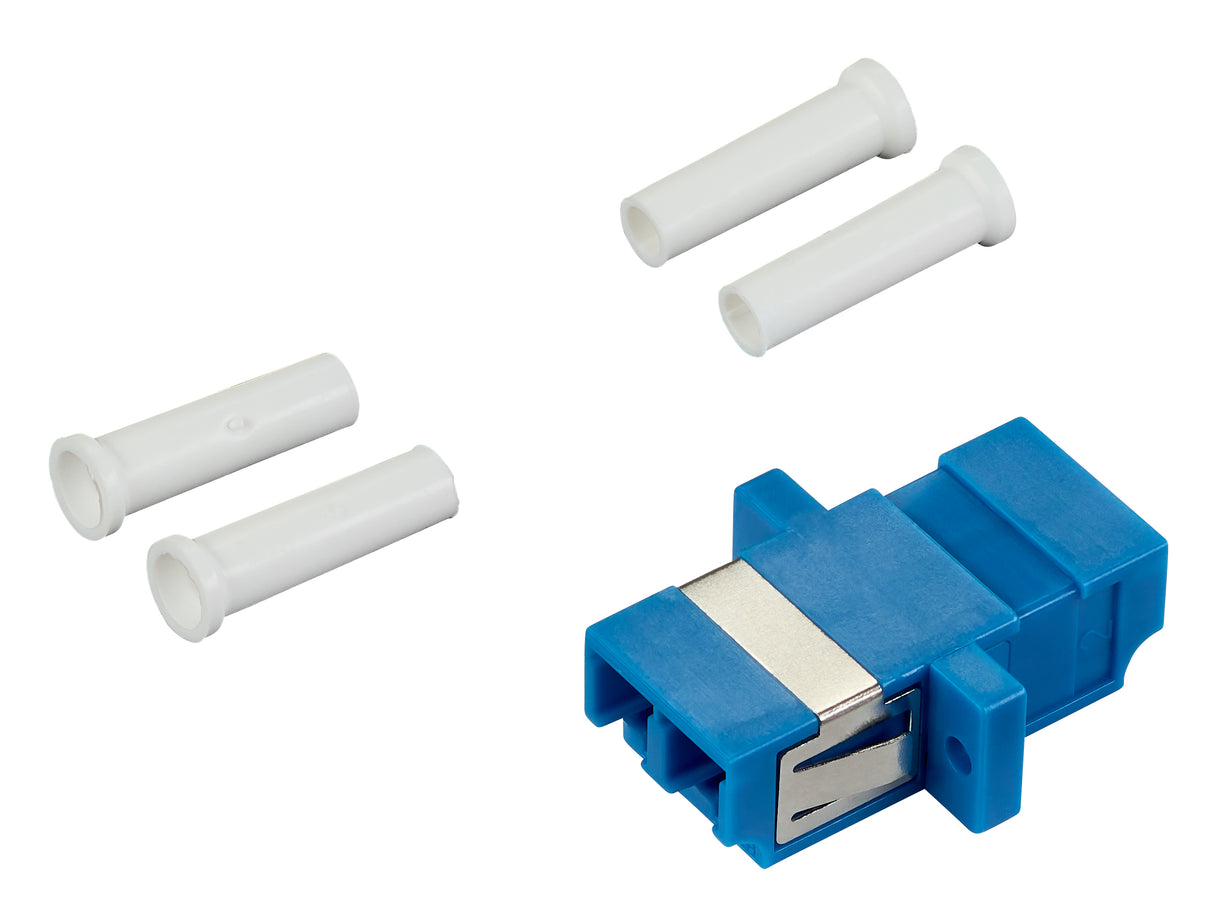 LWL Kupplung LC-Duplex, Kunststoff, OS2, Keramik, Flansch