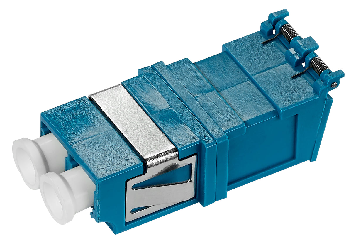 LWL Kupplung LC-Duplex, Kunststoff, OS2, Keramik,o. Flansch