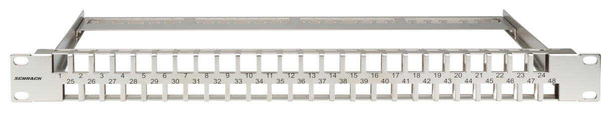Patchpanel 19" leer für 48 Module (SFB), 1HE, Edelstahl