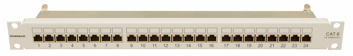 Patchpanel 19" 24xRJ45 geschirmt Cat.6, 1HE, RAL7035