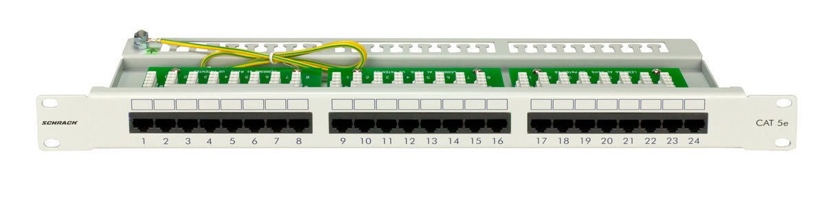 Patchpanel 19" 24xRJ45 ungeschirmt Cat.5e, 1HE, RAL7035