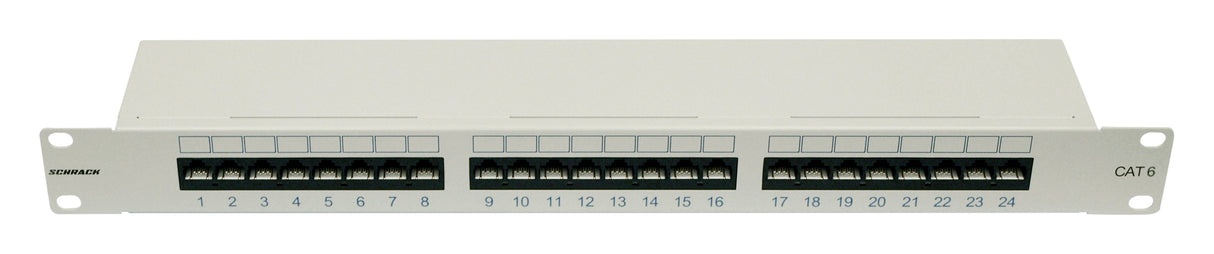 Patchpanel 19" 24xRJ45 ungeschirmt Cat.6, 1HE, RAL7035