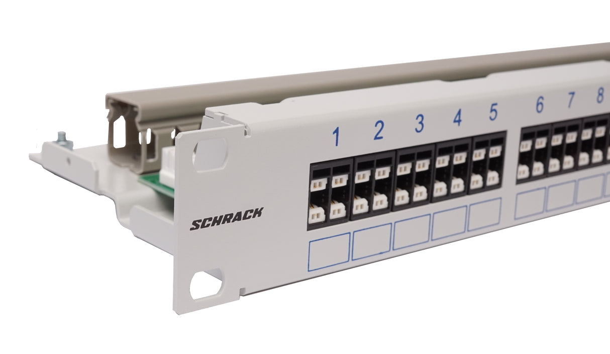 FLEX LINE Patchpanel Telefon 25xMMT-LSA, 19", 1HE, RAL7035