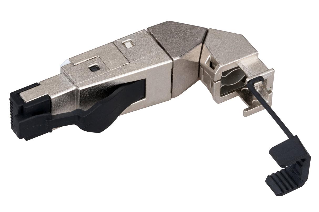 Feldkonfektionierbarer RJ45 Ind.-Stecker gesch.Cat.6a,Winkel