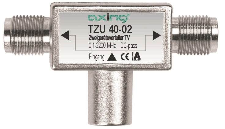 SAT Zweigeräteverteiler F-Stecker Quick-2xF-Buchse,TZU 40-02