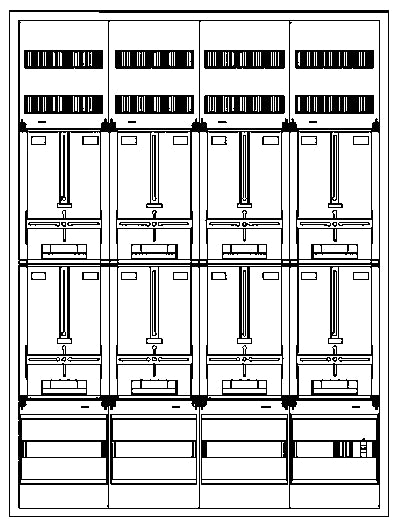 Zählerverteiler 7xZF, H=1400 B=1050 T=210mm, 1xTSG