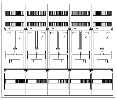 Zählerverteiler 5xZF, H=1100 B=1300 T=210mm