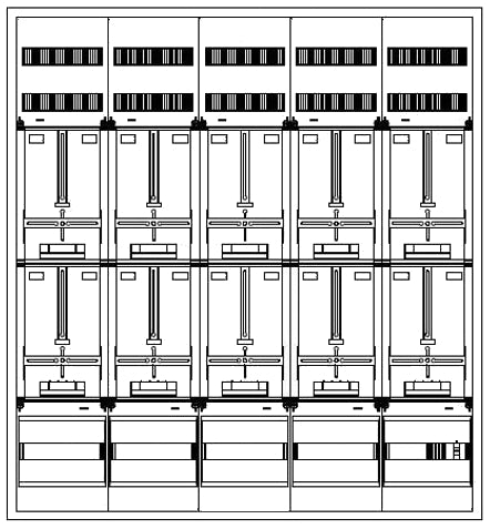 Zählerverteiler 9xZF, H=1400 B=1300 T=210mm, 1xTSG