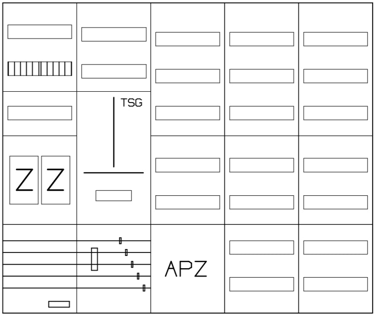 Zählerverteiler 2xZF, eHZ, H=1100 B=1300 T=210mm, 1xTSG