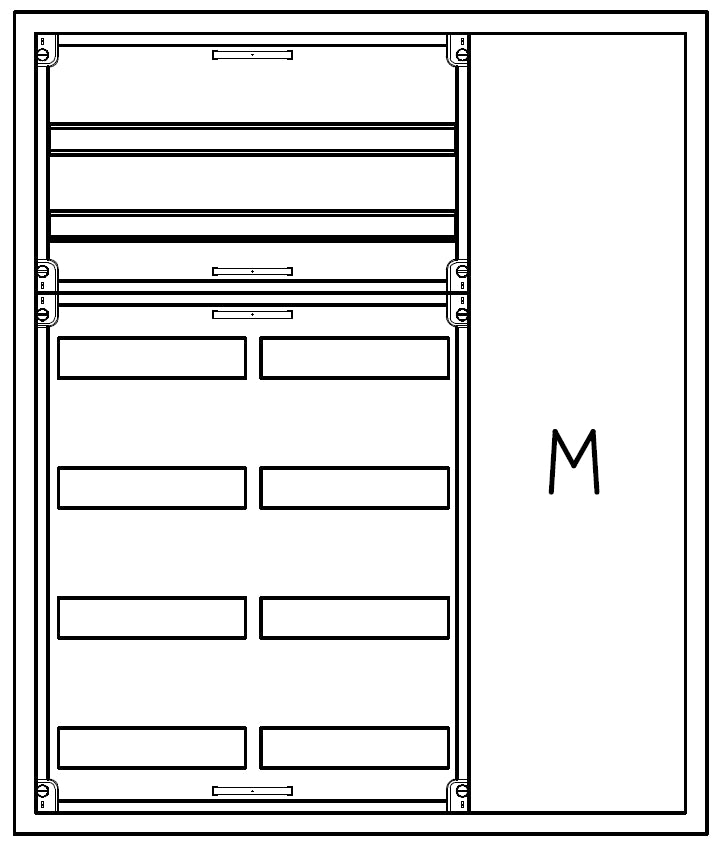 Automatenverteiler H=950 B=800 T=210mm mit Montageplatte M1