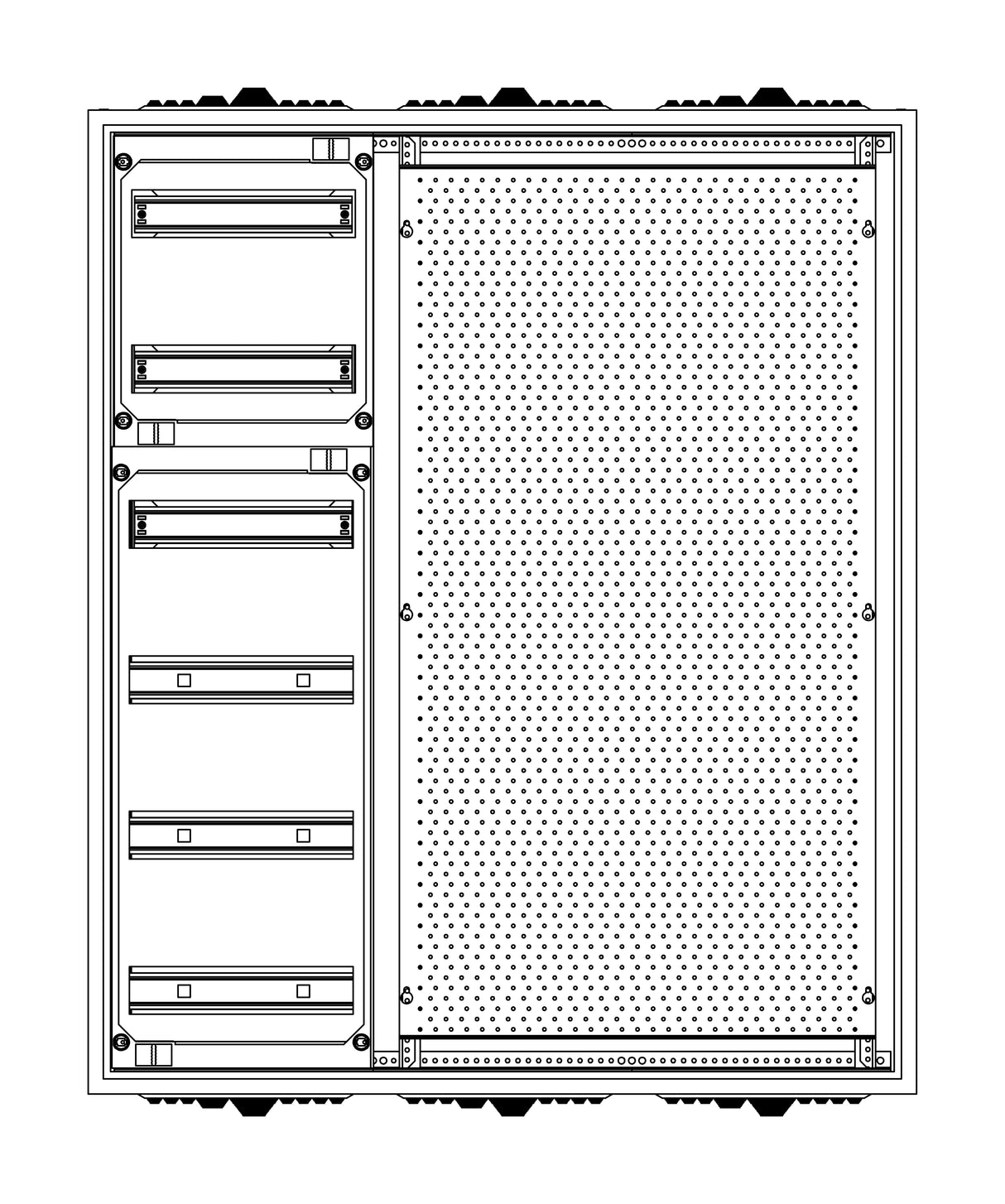 Automatenverteiler H=950 B=800 T=210mm mit Montageplatte M2
