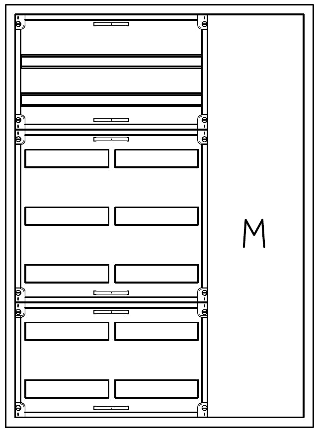 Automatenverteiler H=1100 B=800 T=210mm mit Montageplatte M1