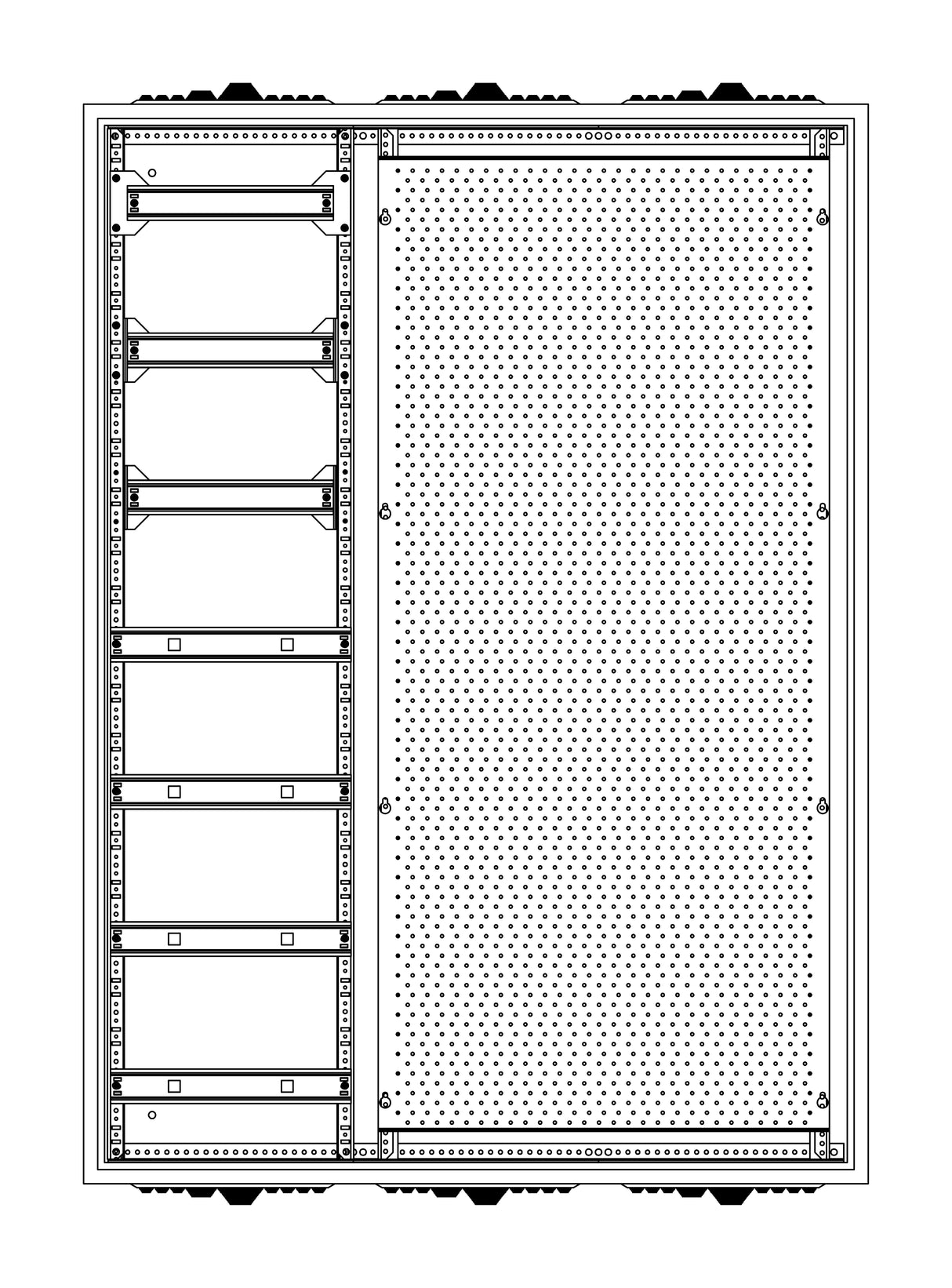 Automatenverteiler H=1100 B=800 T=210mm mit Montageplatte M2