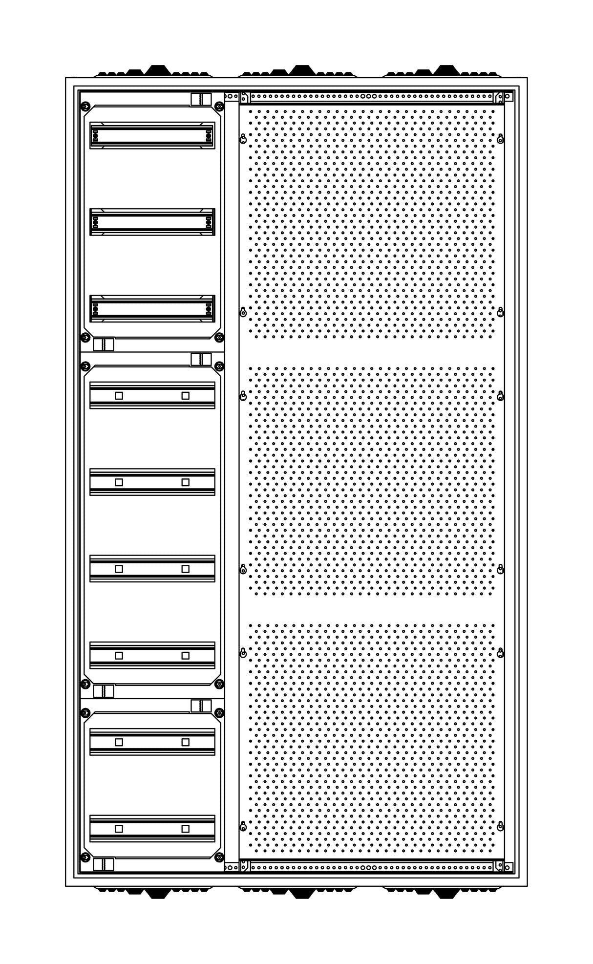 Automatenverteiler H=1400 B=800 T=210mm mit Montageplatte M2