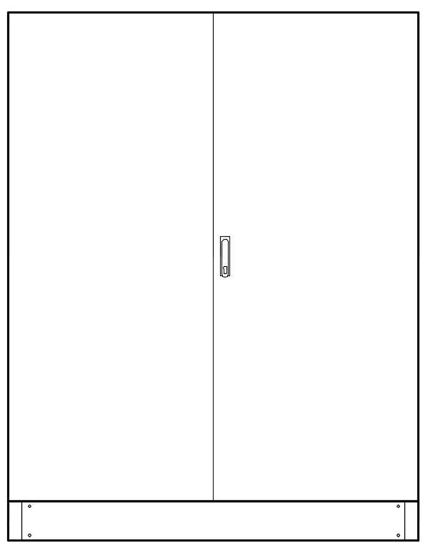 Leerverteiler 6-Feld, 2000x1550x230mm mit Sockel, 2-türig
