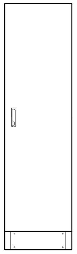 Leerverteiler 2-Feld, 2000x570x500mm mit Sockel, 1-türig